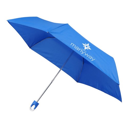 Складной зонт Emily 21 дюйм с карабином, ярко-синий