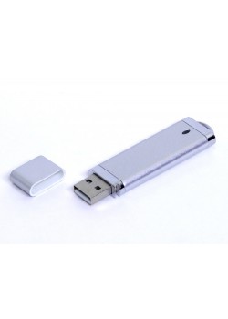 USB-флешка промо на 32 Гб прямоугольной классической формы, серебро