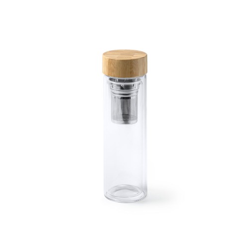 Бутылка SAOKO из боросиликатного стекла 420 мл, прозрачный/натуральный