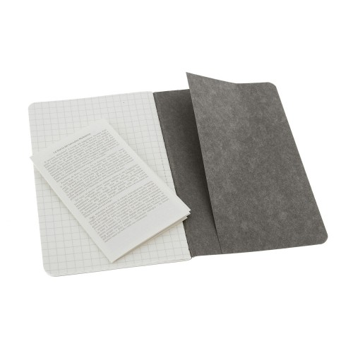 Записная книжка Moleskine Cahier (в клетку, 3 шт.), Pocket (9х14см), серый