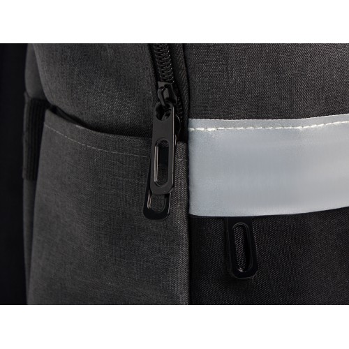 Рюкзак Merit со светоотражающей полосой и отделением для ноутбука 15.6'', темно-серый/черный