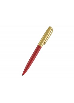 Ручка металлическая шариковая Napoli, красный/золотистый