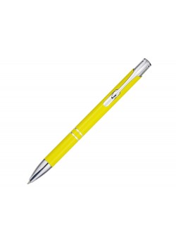Алюминиевая шариковая кнопочная ручка Moneta, черные чернила, желтый