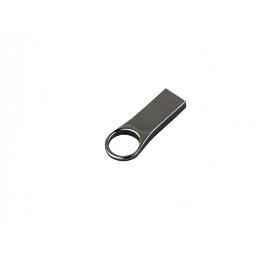 USB-флешка на 64 ГБ с мини чипом, компактный дизайн с большим круглым отверстием., серебро