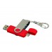 Флешка с поворотным механизмом, c дополнительным разъемом Micro USB, 64 Гб, красный