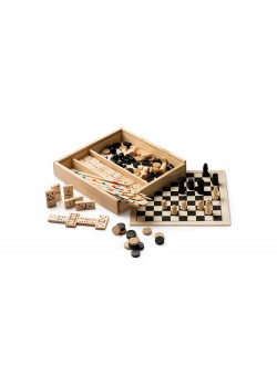 Набор GALVY из 4 игр: микадо, шахматы, шашки и домино