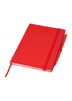 Блокнот Prime среднего размера с ручкой, красный