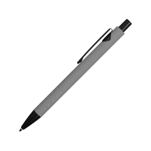 Ручка металлическая soft-touch шариковая Snap, серый/черный/черный