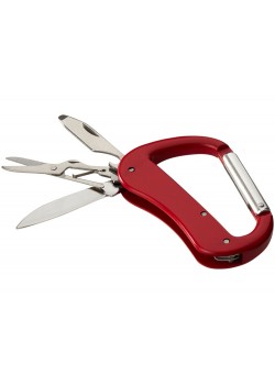 Нож Canyon с карабином, 5 функций, красный