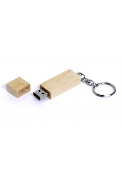 USB-флешка на 8 Гб прямоугольная форма, колпачек с магнитом, натуральный
