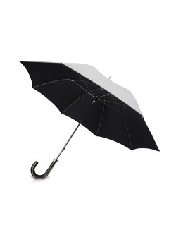 Зонт трость Ривер, механический 23, серебристый/черный