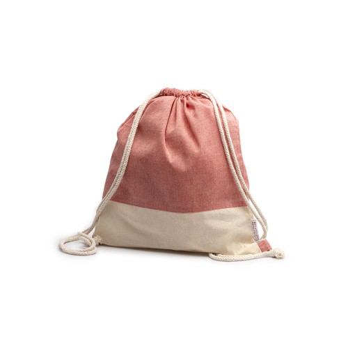 Рюкзак-мешок LUANDA из переработанного хлопка, натуральный/красный