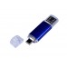 USB-флешка на 16 Гб c двумя дополнительными разъемами MicroUSB и TypeC, синий
