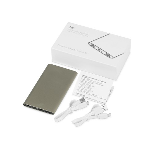 Портативное зарядное устройство Мун с 2-мя USB-портами, 4400 mAh, бронзовый