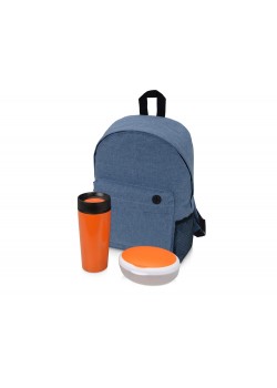 Подарочный набор Lunch с термокружкой, ланч-боксом, оранжевый