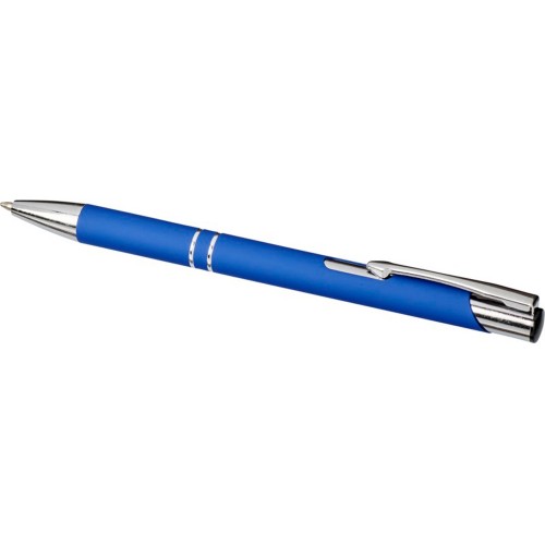 Шариковая кнопочная ручка Moneta с матовым антискользящим покрытием, синий