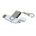 Флешка с поворотным механизмом, c дополнительным разъемом Micro USB, 64 Гб, белый