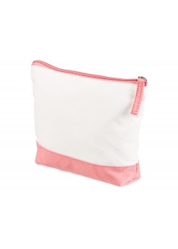Косметичка хлопковая Cotton, белый/пыльно-розовый
