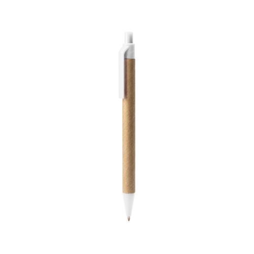 Ручка шариковая ALDER из переработанного картона, натуральный/белый