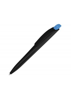 Ручка шариковая пластиковая Stream, черный/голубой