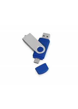 USB3.0/USB Type-C флешка на 16 Гб Квебек C, синий