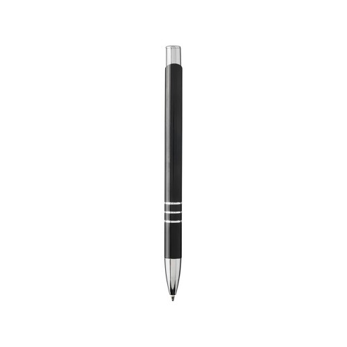 Ручка металлическая шариковая Moneta с цветной кнопкой, черный/серебристый