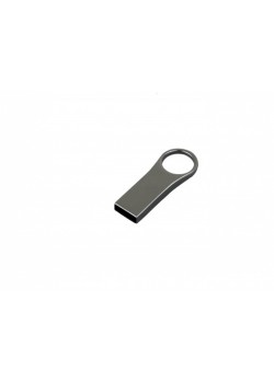 USB-флешка на 32 Гб с мини чипом, компактный дизайн с большим круглым отверстием., серебро