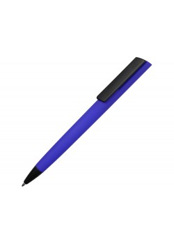 Ручка пластиковая soft-touch шариковая Taper, синий/черный