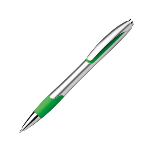 MILEY SILVER. Шариковая ручка с противоскользящим покрытием, Зеленый