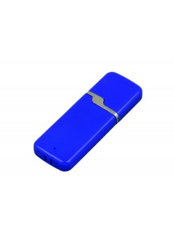 Флешка промо прямоугольной формы c оригинальным колпачком, 64 Гб, синий