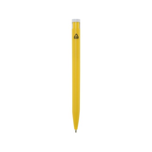 Шариковая ручка Unix из переработанной пластмассы, синие чернила - Желтый