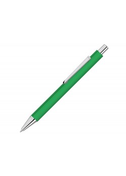 Ручка шариковая металлическая Pyra soft-touch с зеркальной гравировкой, зеленый