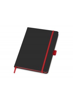 Блокнот ColorNote Black, твердая обложка A5, 80 листов, черный с красным (Р)