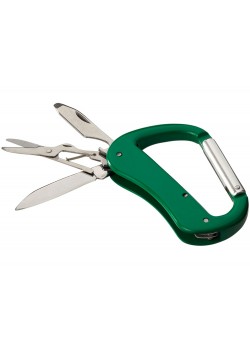Нож Canyon с карабином, 5 функций, зеленый