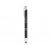 Шариковая кнопочная ручка-стилус Moneta из анодированного алюминия, черный