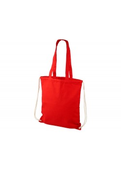 Рюкзак со шнурком Eliza из хлопчатобумажной ткани плотностью 240 г/м², красный