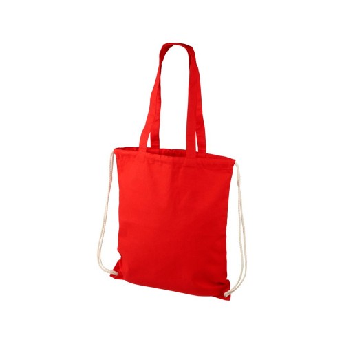 Рюкзак со шнурком Eliza из хлопчатобумажной ткани плотностью 240 г/м2, красный