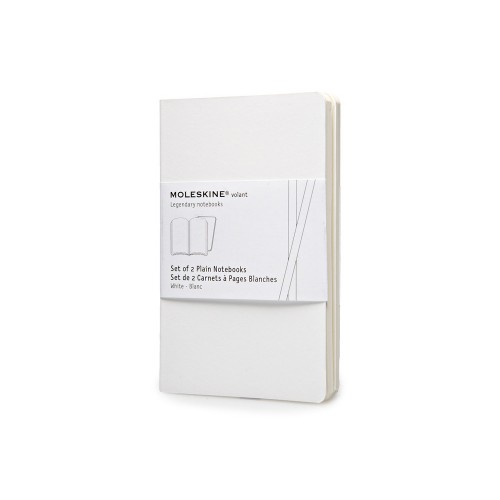 Записная книжка Moleskine Volant (нелинованная, 2 шт.), Pocket (9х14см), белый