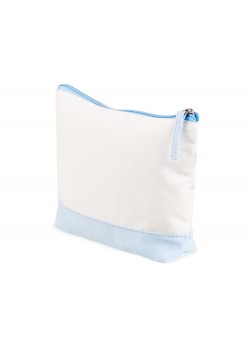 Косметичка хлопковая Cotton, белый/голубой