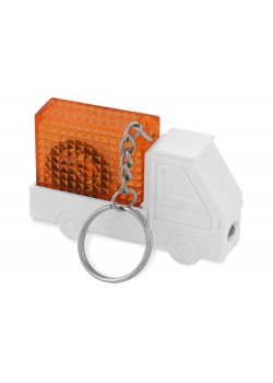Брелок-рулетка Автомобиль, 1 м., с фонариком, белый/оранжевый