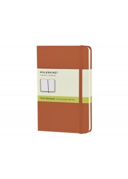 Записная книжка Moleskine Classic (нелинованный) в твердой обложке, Pocket (9x14см),оранжевый коралл