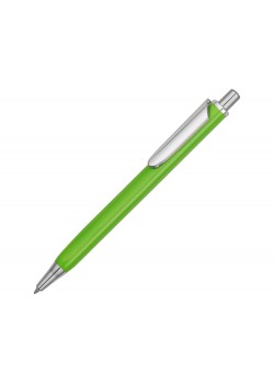 Ручка металлическая шариковая трехгранная Riddle, зеленое яблоко/серебристый