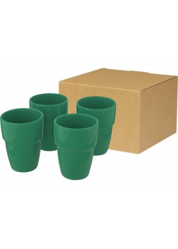 Staki подарочный набор из 4 кружек объемом 280 мл, которые устанавливаются друг на друга, зеленый