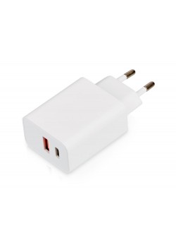 Сетевое зарядное устройство c выходами USB-A и USB-C Recharger Pro, быстрая зарядка QC/PD, 30 Вт, белый