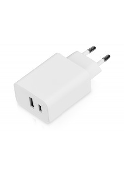 Сетевое зарядное устройство c выходами USB-A и USB-C Recharger, 10 Вт, белый