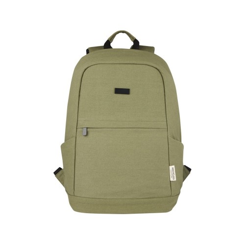Рюкзак для ноутбука 15,6 дюймов с защитой от кражи Joey объемом 18 л из брезента, переработанного по стандарту GRS, оливковый