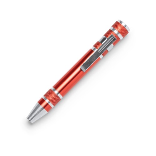 Алюминиевый мультитул BRICO в форме ручки, красный