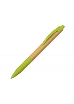 Ручка из бамбука и переработанной пшеницы шариковая Nara, бамбук/зеленый