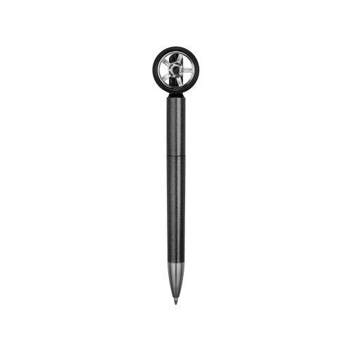 Ручка пластиковая шариковая со спиннером Wheel, темно-серый/серебристый