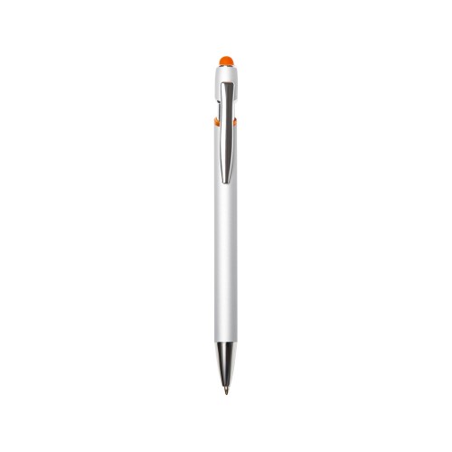 Ручка-стилус металлическая шариковая Sway Monochrome с цветным зеркальным слоем, серебристый с оранжевым